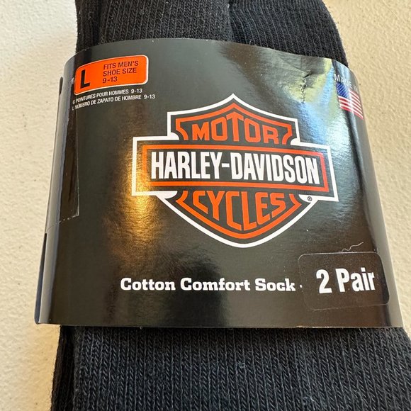 Harley-Davidson 2-prs Socks	 Large 9-13                  #18, S2 - Picture 2 of 6